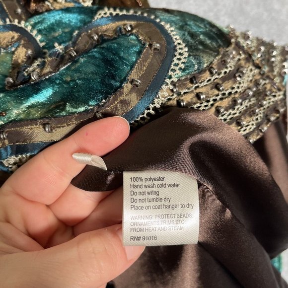 Obstinee By Ika Jacket 6 Teal Brown Velvet Beaded Art to Wear Embroidered Artsy - Picture 3 of 16